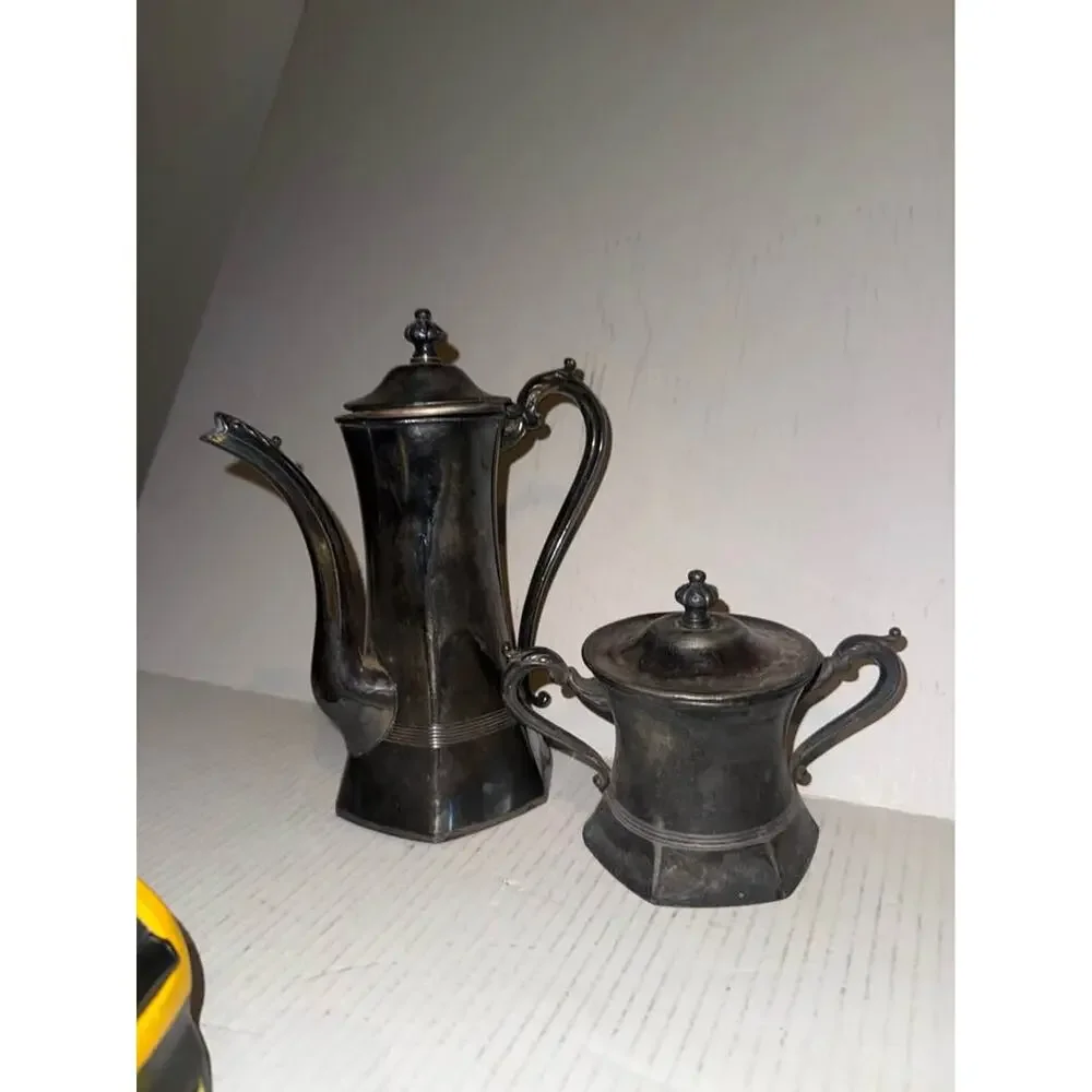 P.S. Co. Sheffield Silver Plate Coffee Pot and Sugar Bowl 2938